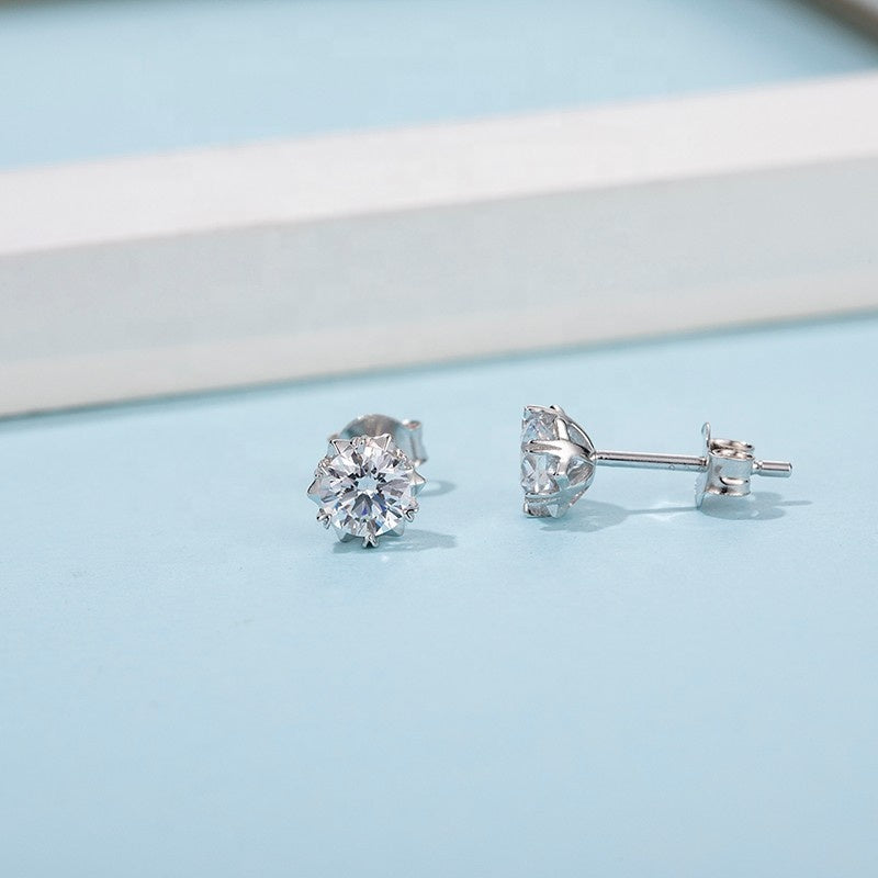 Цасан ширхэг 0.5ct моиссанит ээмэг