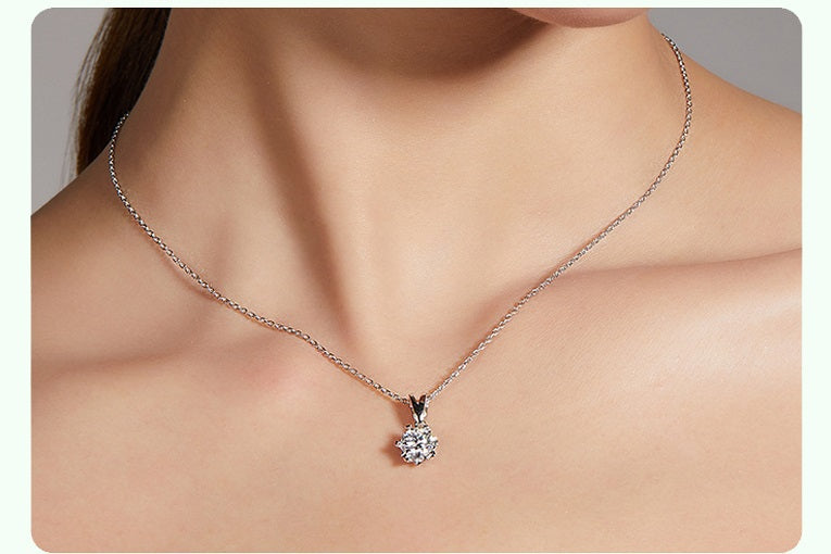 D өнгө 6.5 мм моиссанит алмаз зүүлт