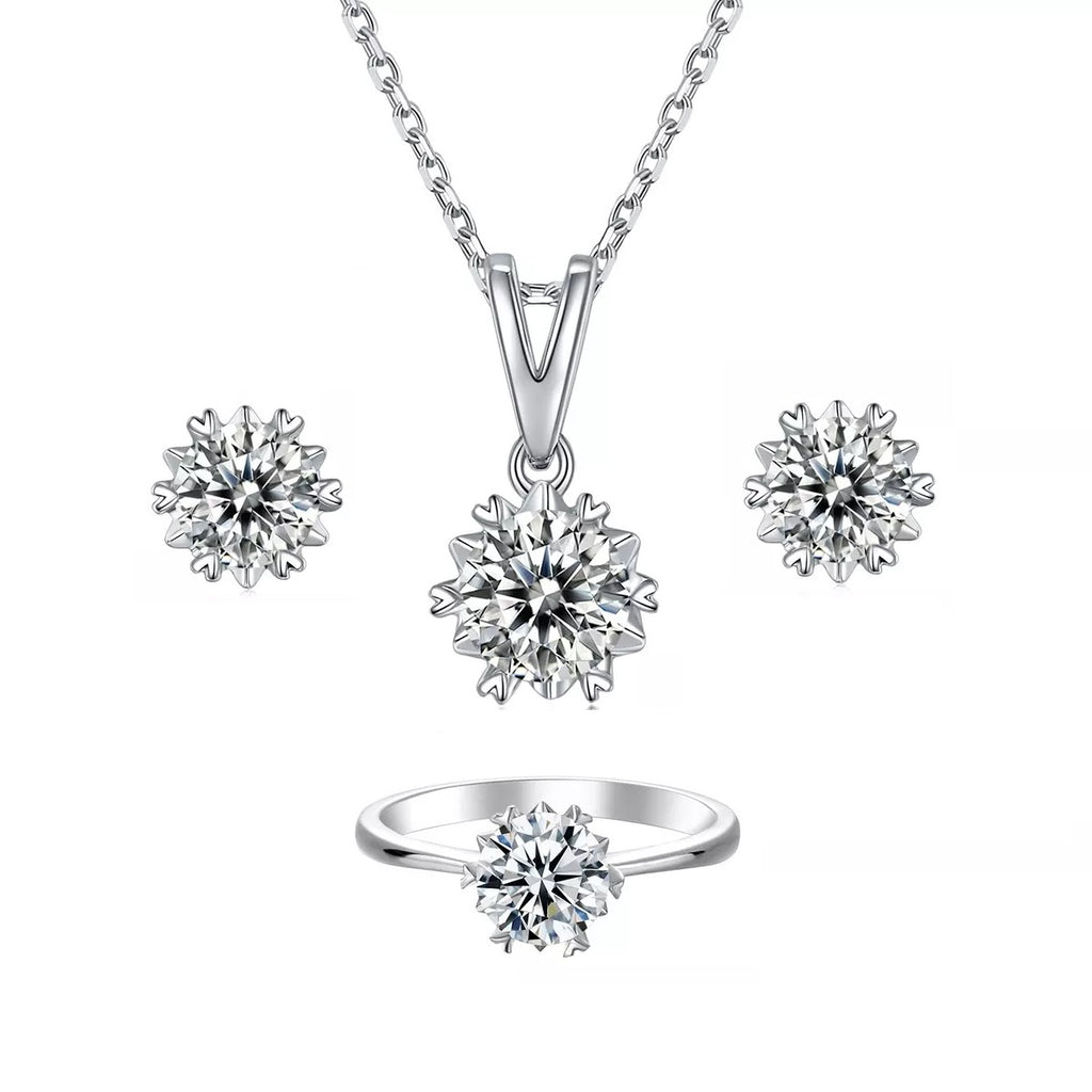 GRA гэрчилгээтэй моиссанит алмаз мөнгөн хослол