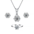 GRA гэрчилгээтэй моиссанит алмаз мөнгөн хослол