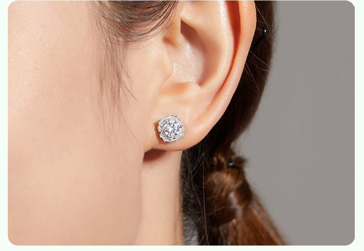 Дөрвөлжин D өнгөт моиссанит алмаз хослол