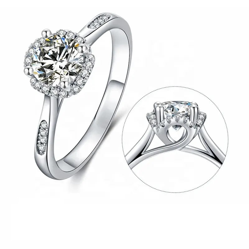 D өнгө Дугуй хэлбэртэй  6.5 мм моиссанит бөгж