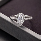 Pear cut хэлбэртэй  6.5 мм моиссанит бөгж