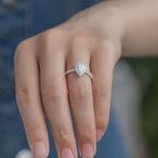 Pear cut хэлбэртэй  6.5 мм моиссанит бөгж