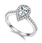 Pear cut хэлбэртэй  6.5 мм моиссанит бөгж