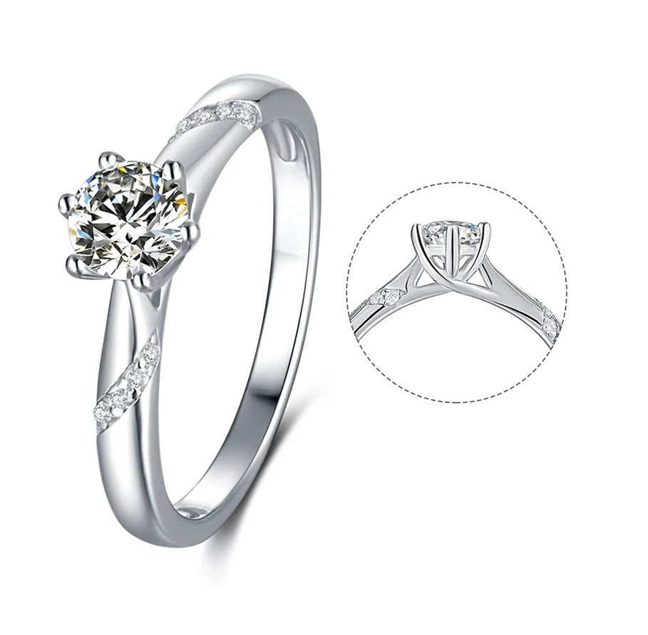 моиссанит 0.5ct алмаз алтаар бүрсэн бөгж