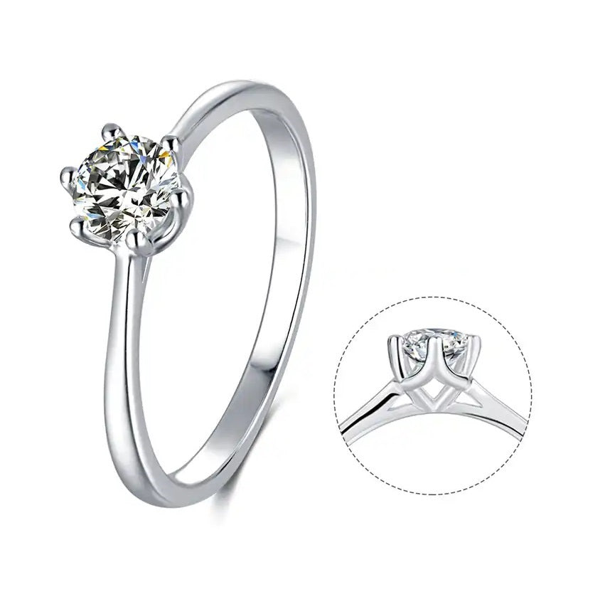 0.5ct моиссанит алмаз  18K алтаар бүрсэн сүйн бөгж