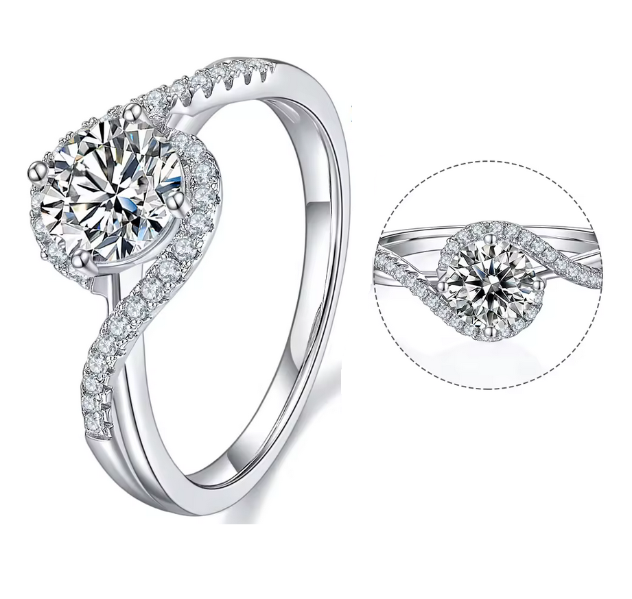 1ct моиссанит алмаз хуримын бөгж