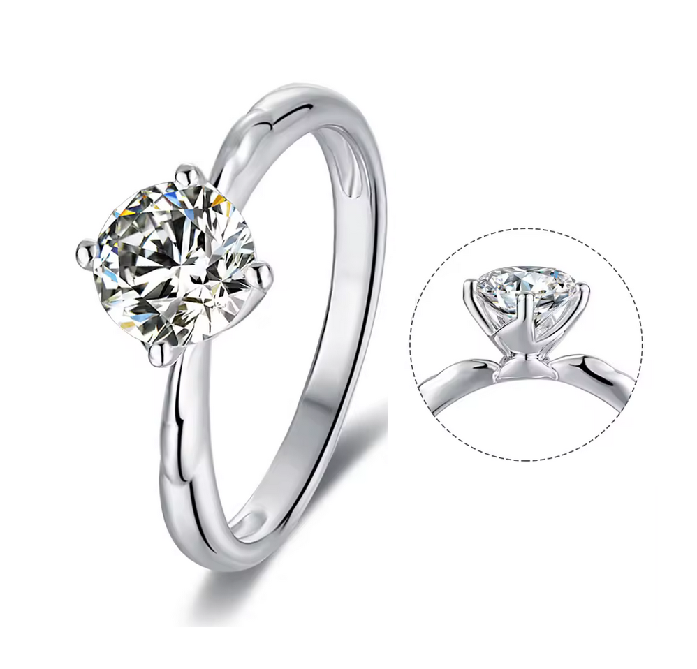 хуримын 6.5mm моиссанит алмаз бөгж