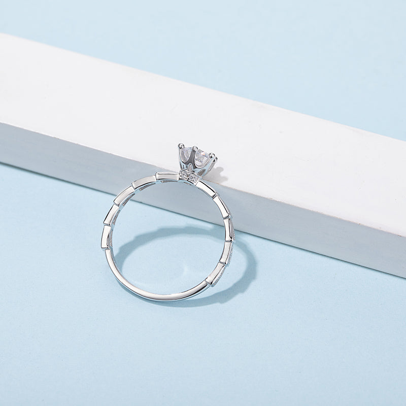 18K алтаар бүрсэн 0.5ct моиссанит алмаз сүйн бөгж