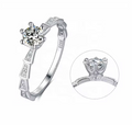 18K алтаар бүрсэн 0.5ct моиссанит алмаз сүйн бөгж