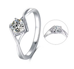 0.5ct моиссанит алмаз 18K алтаар бүрсэн сүйн бөгж