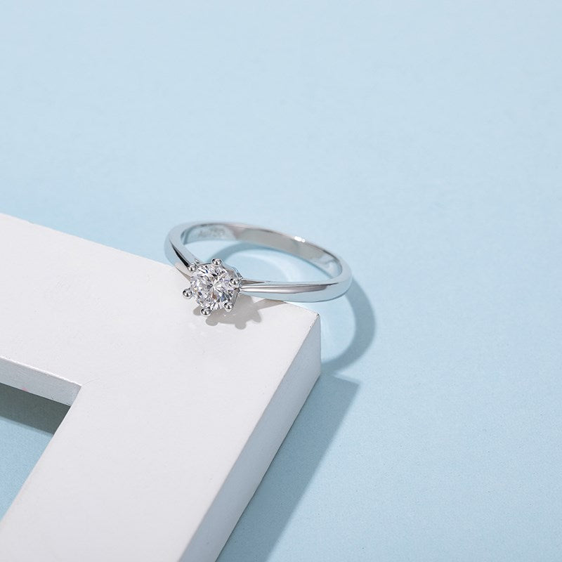 моиссанит алмаз 0.5ct 18K алтаар бүрсэн сүйн бөгж