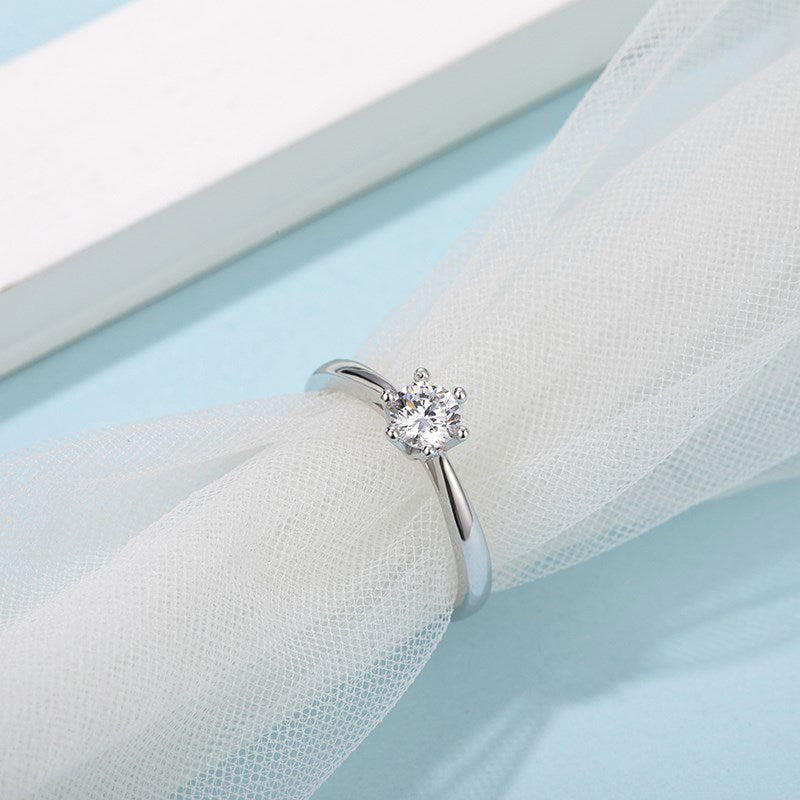 моиссанит алмаз 0.5ct 18K алтаар бүрсэн сүйн бөгж