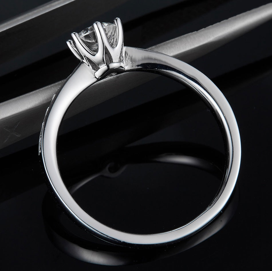 5.0mm моиссанит алмаз 18K алтаар бүрсэн сүйн бөгж