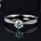 5.0mm моиссанит алмаз 18K алтаар бүрсэн сүйн бөгж