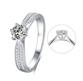 Сонгодог 0.5ct моиссанит алмаз сүйн бөгж