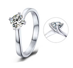 18K алтаар бүрсэн 0.5ct моиссанит алмаз сүйн бөгж