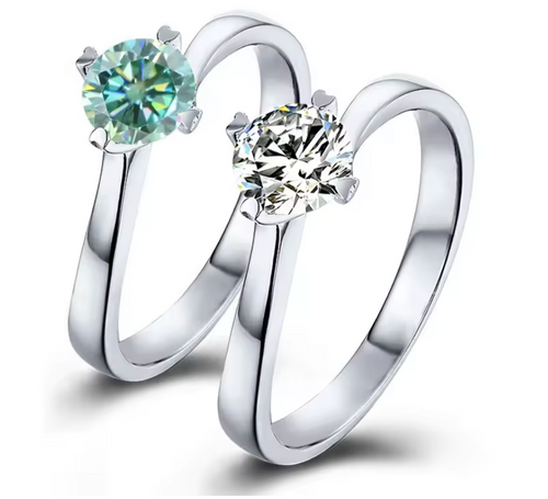 18K алтаар бүрсэн 0.5ct моиссанит алмаз сүйн бөгж