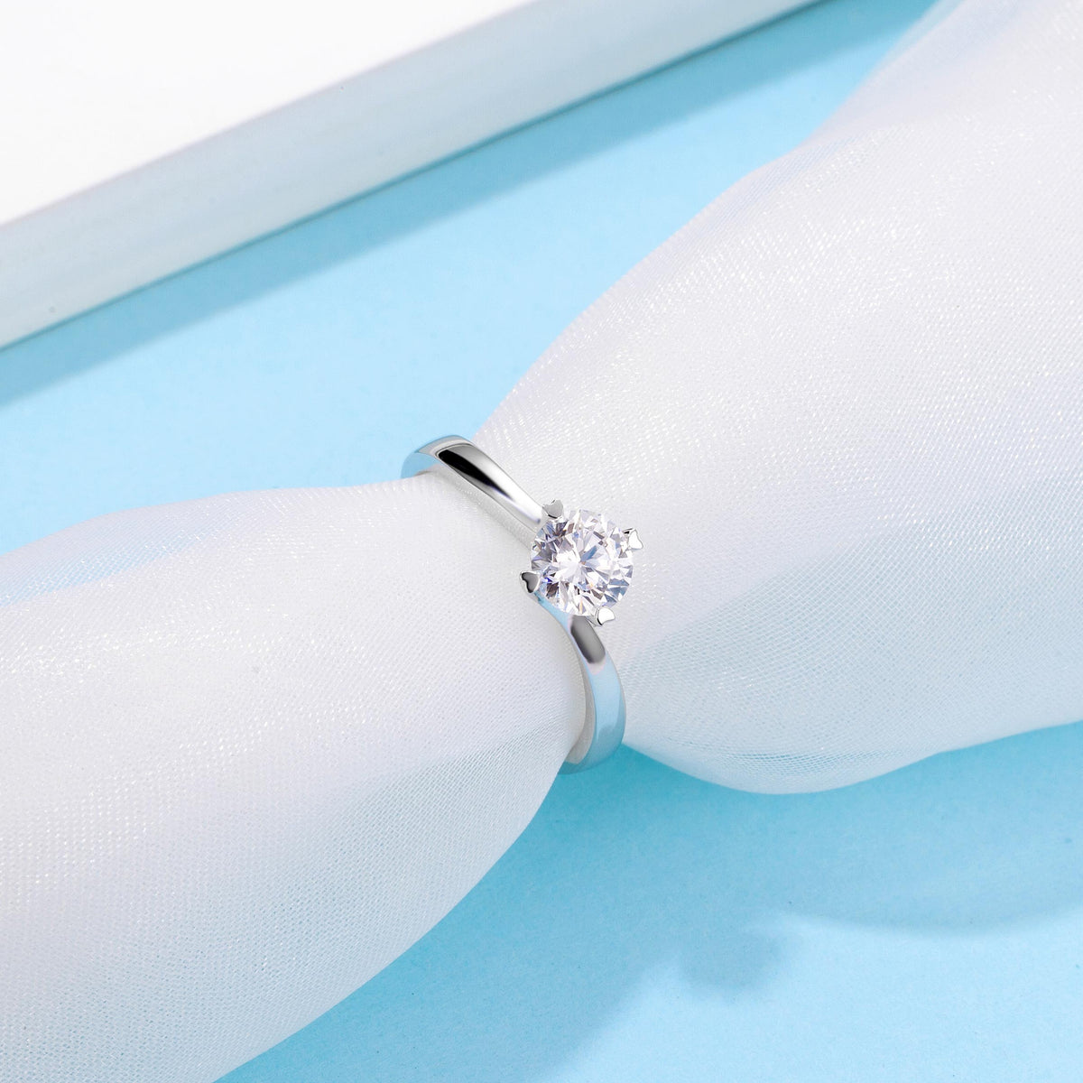 18K алтаар бүрсэн 0.5ct моиссанит алмаз сүйн бөгж