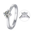 18K алтаар бүрсэн моиссанит алмаз 0.5ct  сүйн бөгж