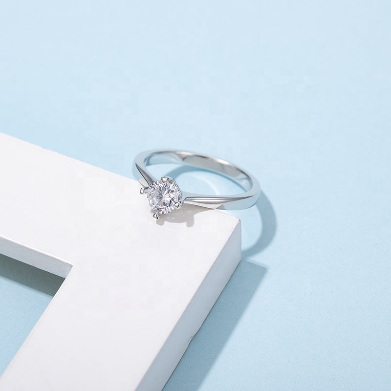 18K алтаар бүрсэн моиссанит алмаз 0.5ct  сүйн бөгж