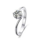 0.5ct моиссанит алмаз 18K алтаар бүрсэн сүйн бөгж