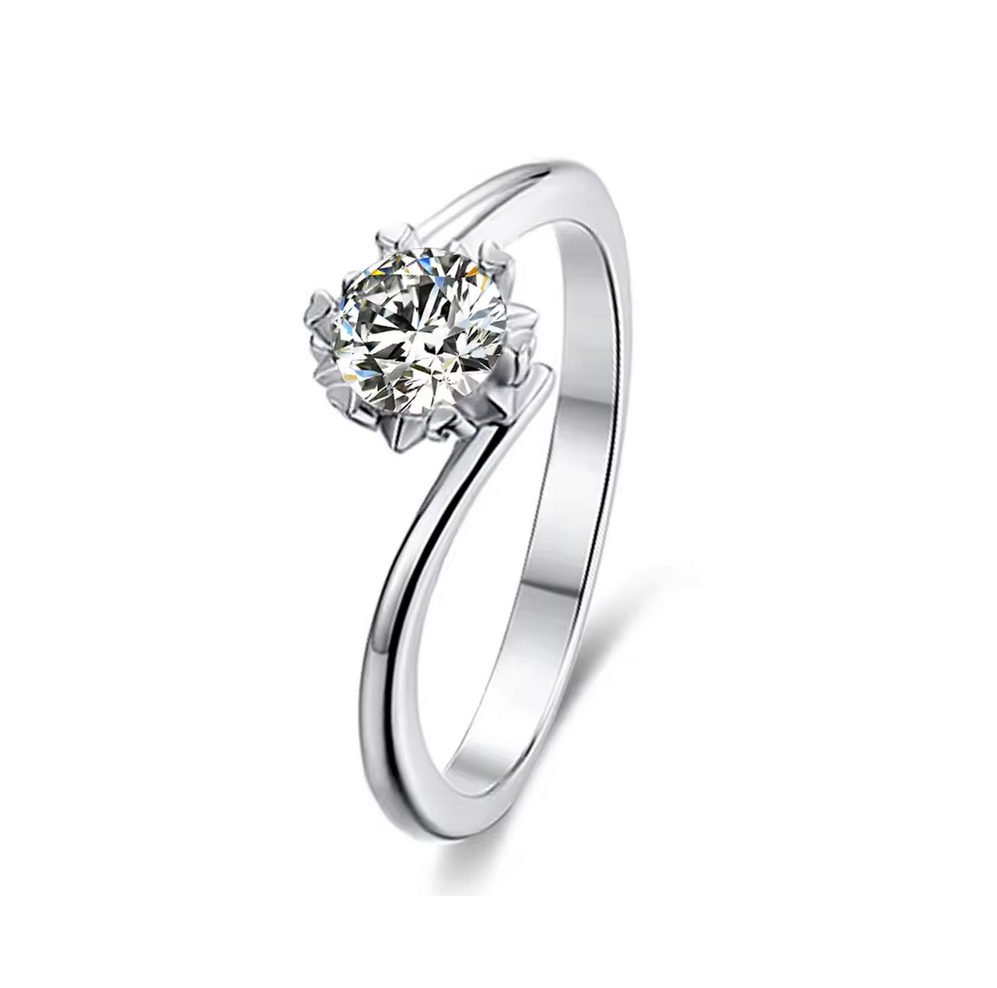0.5ct моиссанит алмаз 18K алтаар бүрсэн сүйн бөгж