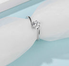 0.5ct моиссанит алмаз 18K алтаар бүрсэн сүйн бөгж