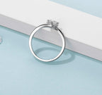 0.5ct моиссанит алмаз 18K алтаар бүрсэн сүйн бөгж