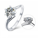 Twisted heart claws D өнгөт 6.5 моиссанит алмаз бөгж
