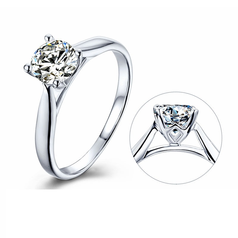 0.5ct моиссанит алмаз сүйн бөгж  18K алтаар бүрсэн