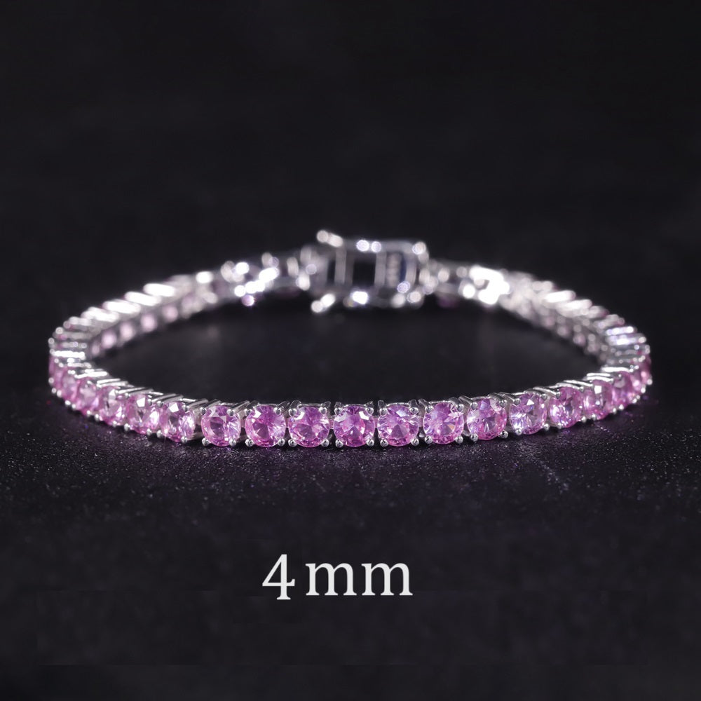 Лаборатори 5 mm индранил- ягаан S925 сорьцтой мөнгөн бугуйвч