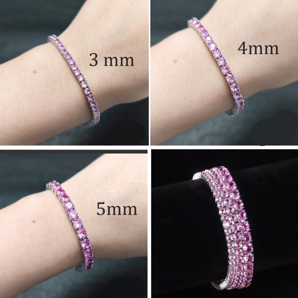 Лаборатори 5 mm индранил- ягаан S925 сорьцтой мөнгөн бугуйвч