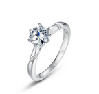6.5mm моиссанит 1.0 ct алмаз алтаар бүрсэн бөгж