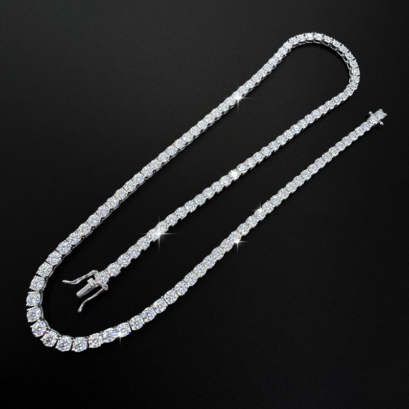 4mm Моиссанит алмазтай 50 cm теннис хүзүүний зүүлт