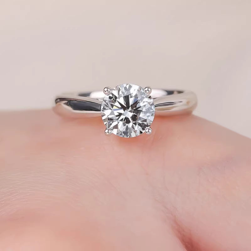 Сонгодог 18К цагаан алт байгалийн очир алмаазтай бөгж