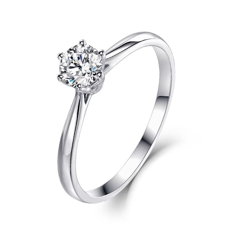 18К цагаан алтан байгалийн очир алмаазтай сүй тавих бөгж