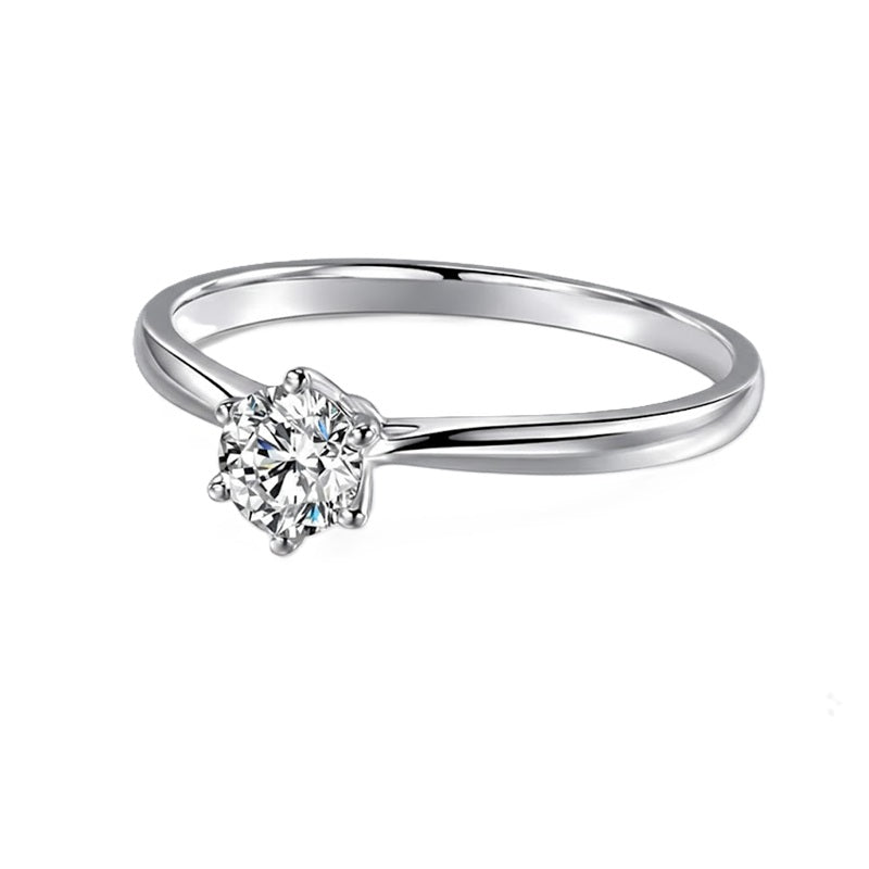 18К цагаан алтан байгалийн очир алмаазтай сүй тавих бөгж