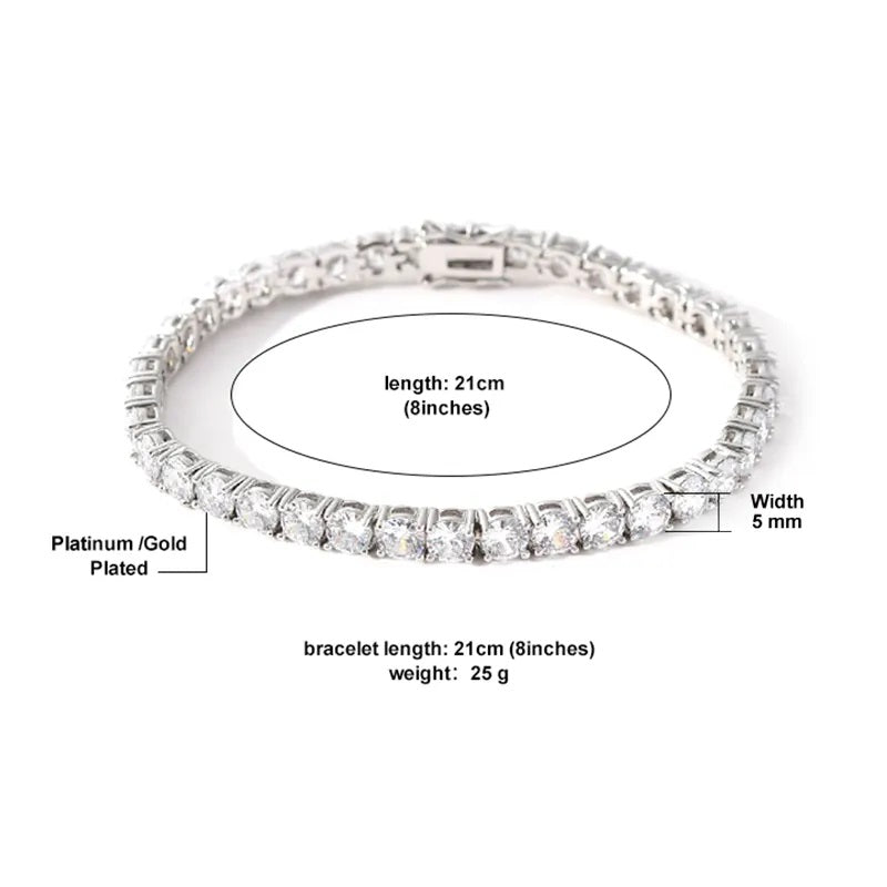 5mm Моиссанит алмазтай теннис бугуйвч