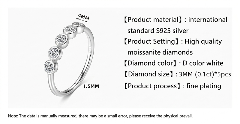 3.0mm 0.1ct Моиссанит алмаазтай сүйн бөгж