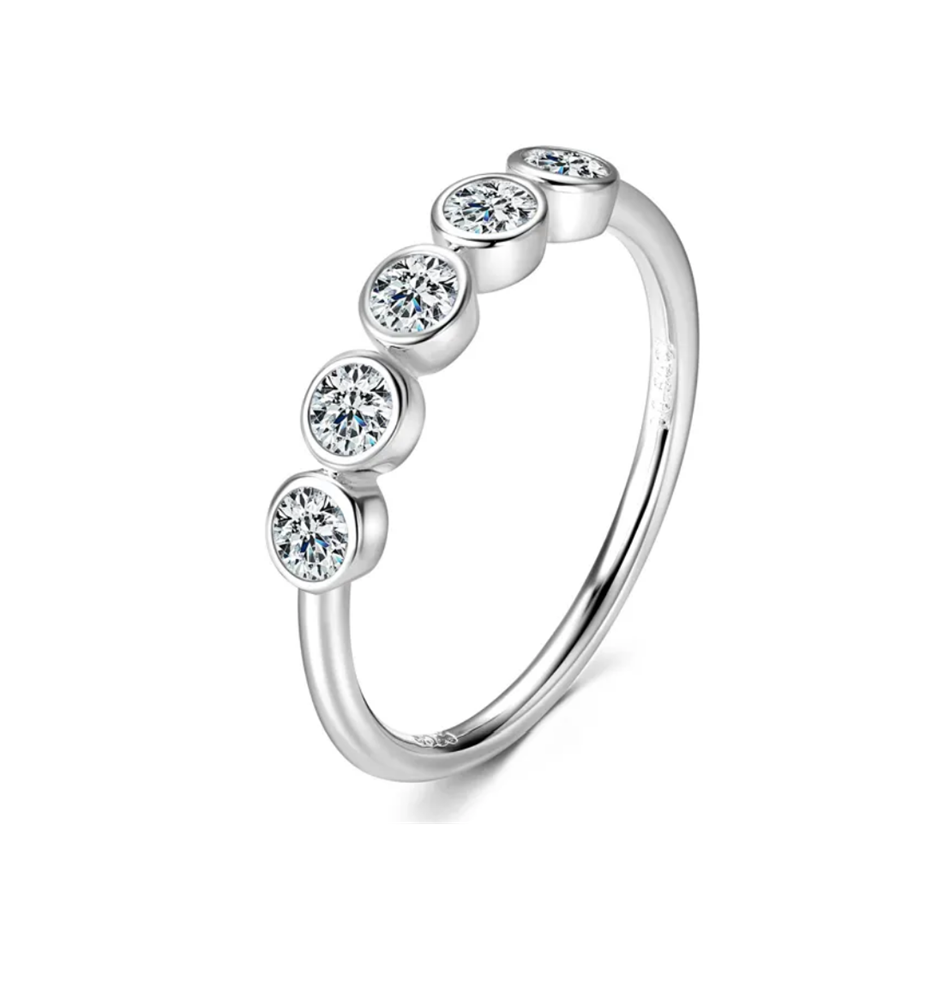 3.0mm 0.1ct Моиссанит алмаазтай сүйн бөгж