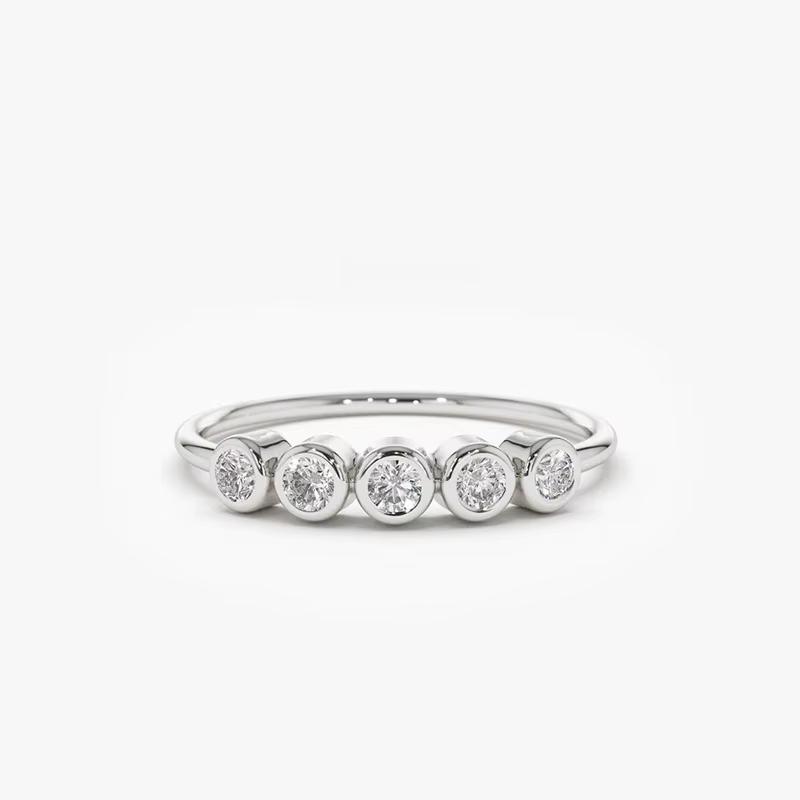 3.0mm 0.1ct Моиссанит алмаазтай сүйн бөгж