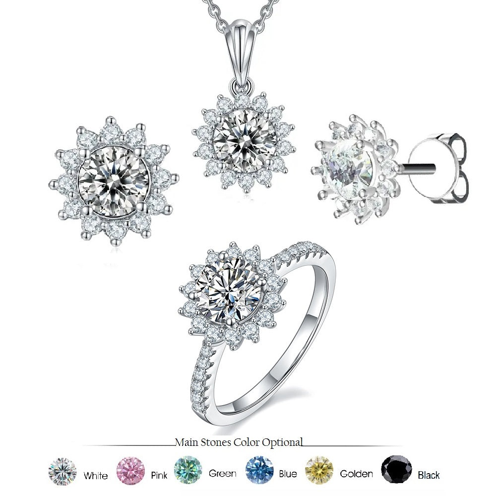 Цэцэг GRA гэрчилгээтэй моиссанит алмаз хослол