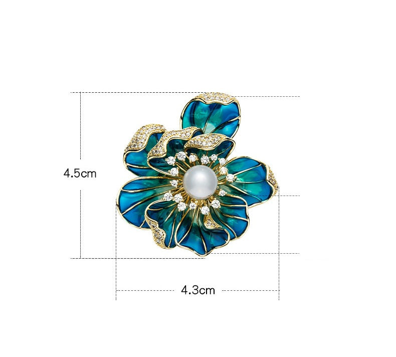 Цэвэр сувд ногоон паалан энгэрийн зүүлт