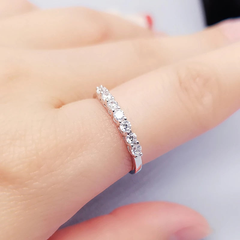 14K цагаан алтан 0.7Ct Моиссанит алмазан бөгж