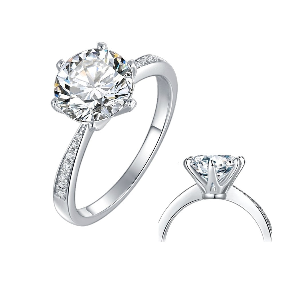 1.5CT  D өнгөт 7.5 MM моиссанит алмаз хурмын бөгж