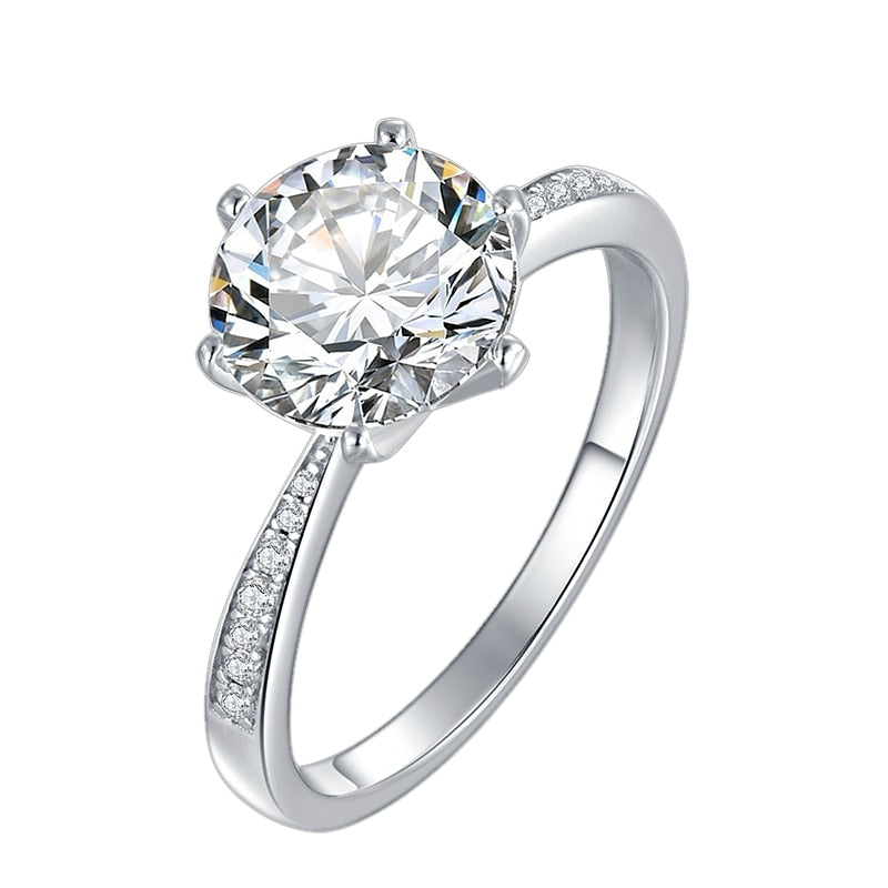 1.5CT  D өнгөт 7.5 MM моиссанит алмаз хурмын бөгж