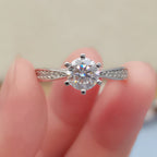 1.5CT  D өнгөт 7.5 MM моиссанит алмаз хурмын бөгж