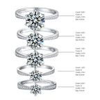 1.5CT  D өнгөт 7.5 MM моиссанит алмаз хурмын бөгж